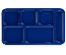 Carlisle P614R - Right-Hand 6-Compartment Tray - 14-3/8"Wx10"D - Case of 2 Dozen, Blue