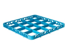 Carlisle RE1614 OptiClean 16 Compartment Divided Glass Rack Extender 19.75" x 19.75" x 1.78", Blue