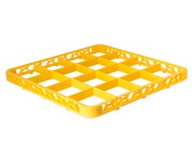 Carlisle RE16C04 OptiClean 16 Compartment Divided Glass Rack Extender 19.75" x 19.75" x 1.78", Yellow