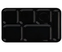 Carlisle 614R - Right-Hand Compartment Tray - 6 Compartments - 5 Colors - 10"x14", Black