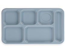 Carlisle 614R - Right-Hand Compartment Tray - 6 Compartments - 5 Colors - 10"x14", Slate Blue