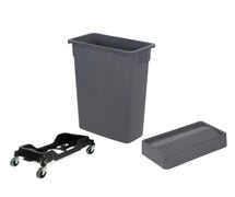 Carlisle 342023 TrimLine Waste Container with Lid and Carlisle 36921003 Dolly