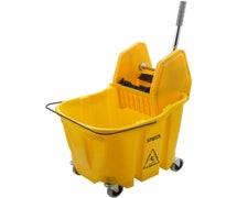 Carlisle 4690404 OmniFit 35-Quart Mop Bucket Combo with Down Press Wringer, Yellow