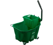 Carlisle 8690409 OmniFit 35-Quart Mop Bucket Combo with Side Press Wringer, Green