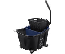 Carlisle 9690403 OmniFit 35-Quart Mop Bucket with Side Press Wringer and Soiled Water Insert, Black