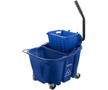 Carlisle 9690414 OmniFit 35-Quart Mop Bucket with Side Press Wringer and Soiled Water Insert, Blue