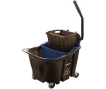 Carlisle 9690401 OmniFit 35-Quart Mop Bucket with Side Press Wringer and Soiled Water Insert, Brown