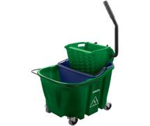 Carlisle 9690409 OmniFit 35-Quart Mop Bucket with Side Press Wringer and Soiled Water Insert, Green