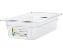 Carlisle 30661IMLUC07 StorPlus PermaLabel Polycarbonate 1/3-Size Food Pan with Integrated Label, 4" Deep, Clear