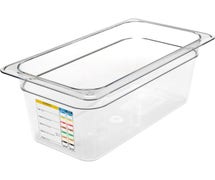 Carlisle 30662IMLUC07 StorPlus PermaLabel Polycarbonate 1/3-Size Food Pan with Integrated Label, 6" Deep, Clear