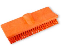 Carlisle Sparta 40423EC24 Color-Coded Bi-Level Scrub Brush, 10", Orange