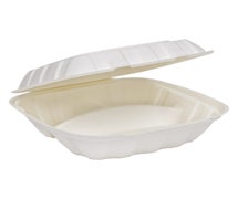 InnoPak 346923952 - Hinged, 3-Compartment Container - White - Recyclable and Compostable