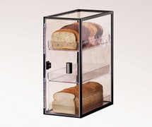 Cal-Mil 1720-3 Textured Acrylic Bread Case with Metal Trim - 12-1/4"D