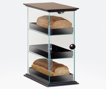 Cal-Mil 1204-52 Three Tier Bread Display Case - Wood Trim, 8"Wx13"Dx21"H