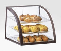 Bakery Display Case - Three Shelves, Brown Frame, 16"Wx16-1/2"Dx16-1/2"H