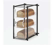 Cal-Mil 1155-13 - One by One Bread Display Case - 3-Tier - Clear Acrylic - Black Metal Frame