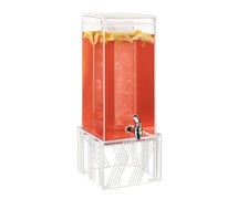 Cal-Mil 4102-3-15 Portland 3 Gallon Beverage Dispenser, White Wire Base, Clear Acrylic Body