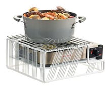 Cal-Mil 4109-15 Portland Butane Stove Frame, 13"Wx14"Dx7-1/2"H, White Wire Frame, Stove Sold Separately