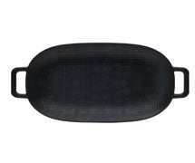 Cal-Mil 22161-13 Sedona Oblong Melamine Serving Platter with Handles, 23"Wx11-3/8"D, Black
