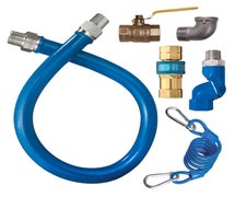 Dormont 1650KITS48 1/2 IN ID, 48 IN Length, Moveable Gas Connector Kit, Connector, QD, Full Port Valve, Swivel