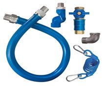 Dormont 1650KITCFS48 1/2 IN ID, 48 IN Length Moveable Gas Connector Kit, Connector, Quick Disconnect Valve Combo, Swivel