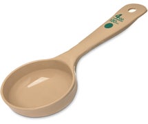 Carlisle 432806 Measure Miser 4 oz. Beige Solid Portion Spoon, Short Handle