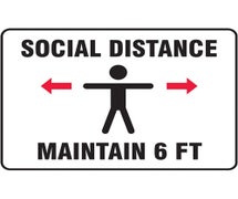 Accuform MGNF542VP - Social Distance Maintain 6 FT (One person image)