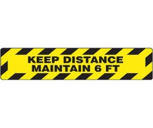 Accuform PSR290 - Slip-Gard&trade; Border Floor Sign: Keep Distance Maintain 6 FT
