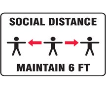 Accuform MGNF546VP - Social Distance Maintain 6 FT (Three person image)