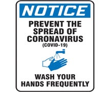 Accuform MRST828VP - Prevent The Spread Of The Coronavirus (COVID-19) Wash Your Hands Frequently
