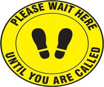 Accuform MFS338 - Slip-Gard&trade; Floor Sign: Please Wait Here Until You Are Called