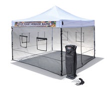 Instent 230357 - Vendor Tent Kit with Food Mesh Wall Set - 10'x10' Commercial Steel Tent