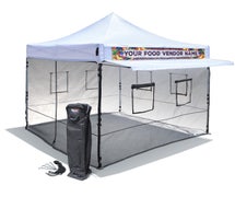Instent 230359 - Vendor Tent Kit with Food Mesh Wall Set & Awning - 10'x10' Commercial Steel Tent