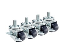 Krowne Metal 28-139S 1/2"-13 Threaded Stem Caster with Side Brake, 3"H, Set of 4