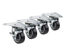 Krowne Metal 28-161S 6"H Large Triangle Heavy-Duty Plate Caster with Side Brake, Set of 4