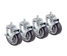 Krowne Metal 28-185S Heavy-Duty 5/8" 11 Threaded Stem Caster with Side Brake, Set of 4