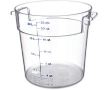 Carlisle 1076907 StorPlus Round Food Storage Container, 22 qt, Clear