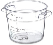 Carlisle 1076107 StorPlus Round Food Storage Container, 1 Qt., Clear