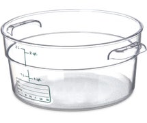 Carlisle 1076307 StorPlus Round Food Storage Container, 2 Qt, Clear