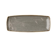 Churchill China SWHSOP111 Stonecast Barley White X Squared Oblong Plate 11.75", CS of 12/EA, Peppercorn Grey