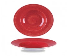 Churchill China SWHSVWBM1 Stonecast Barley White Profile Wide Rim Bowl Med 9.4", CS of 12/EA, Berry Red