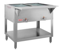Kratos 28W-109 NSF Commercial 120V Electric Steam Table/Hot Food Table, Two Wells, Stationary, 29"Wx30"Dx34"H