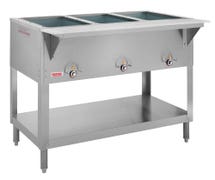 Kratos 28W-110 NSF Commercial 120V Electric Steam Table/Hot Food Table, Three Wells, Stationary, 43"Wx30"Dx34"H