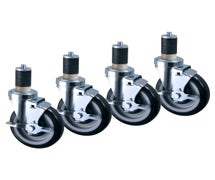 Kratos 5" Swivel Stem Casters for Kratos Worktables and Equipment Stands, Set of 4