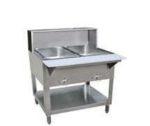 Kratos 28W-191 - Electric Steam Table With Overshelf and Sneezeguard - 2 Wells - Stationary - 29"Wx30"Dx34"H - Open Well