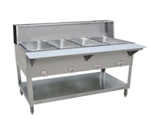 Kratos 28W-193 - Electric Steam Table With Overshelf and Sneezeguard - 4 Wells - Stationary - 57"Wx30"Dx34"H - Open Well