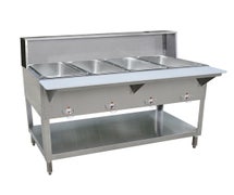 Kratos 28W-194 - Electric Steam Table With Overshelf and Sneezeguard- 4 Wells - Stationary - 57"Wx30"Dx34"H - Includes Side Splashes - Open Well