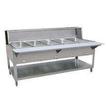 Kratos 28W-195 - Electric Steam Table With Overshelf and Sneezeguard- 5 Wells - Stationary - 71"Wx30"Dx34"H - Open Well