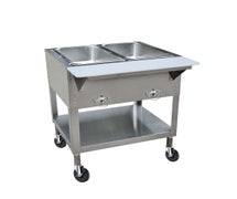 Kratos 28W-196 - Electric Steam Table - 2 Wells - Mobile - 29"Wx30"Dx34"H - Open Wells