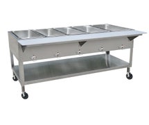 Kratos 28W-200 - Electric Steam Table - 5 Wells - Mobile - 71"Wx30"Dx34"H - Open Wells